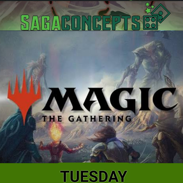 09/15/2026 Tue Magic the Gathering: Tuesday Night 3-Pack Drafts at Saga at 6pm - 8 seats - 3 rounds Tournament