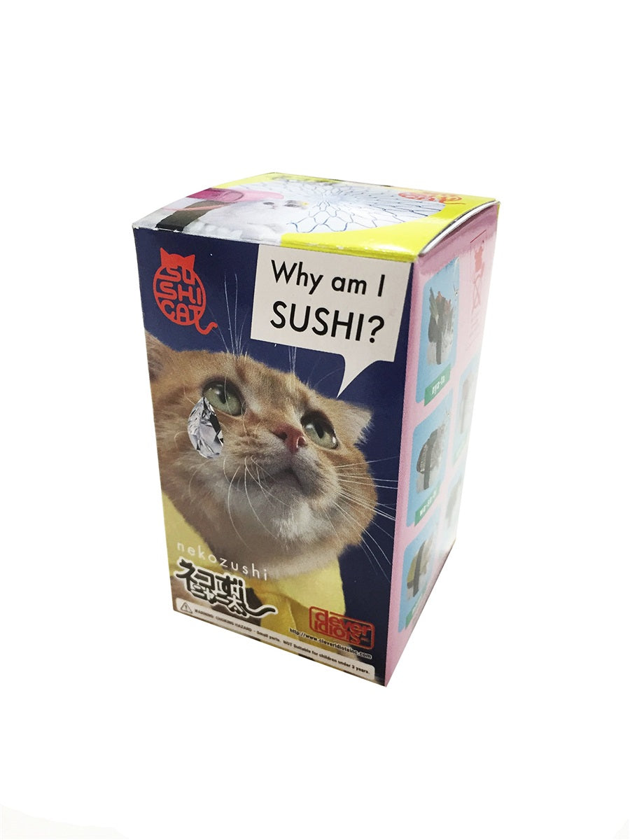 Sushi Cat Clever Idiots Nekozushi Keychain - Blind Box Includes 1 of 5 Collectable Figurines - Features a Detachable Keyring (Version 1) - Single Pack