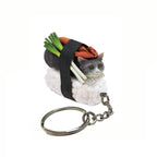 Sushi Cat Clever Idiots Nekozushi Keychain - Blind Box Includes 1 of 5 Collectable Figurines - Features a Detachable Keyring (Version 1) - Single Pack