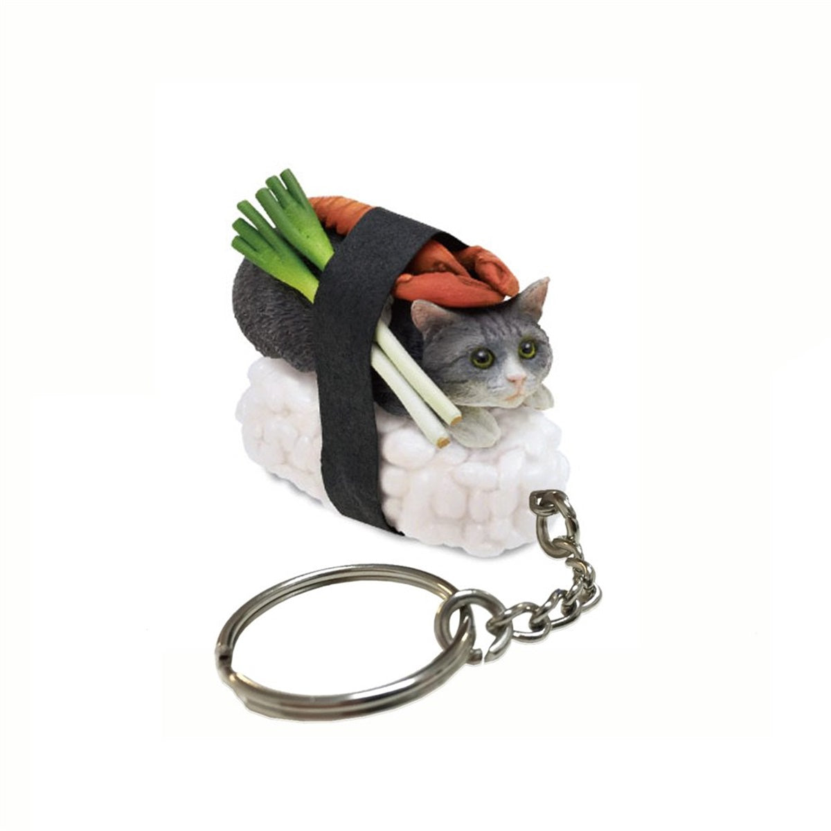 Sushi Cat Clever Idiots Nekozushi Keychain - Blind Box Includes 1 of 5 Collectable Figurines - Features a Detachable Keyring (Version 1) - Single Pack