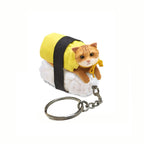 Sushi Cat Clever Idiots Nekozushi Keychain - Blind Box Includes 1 of 5 Collectable Figurines - Features a Detachable Keyring (Version 1) - Single Pack