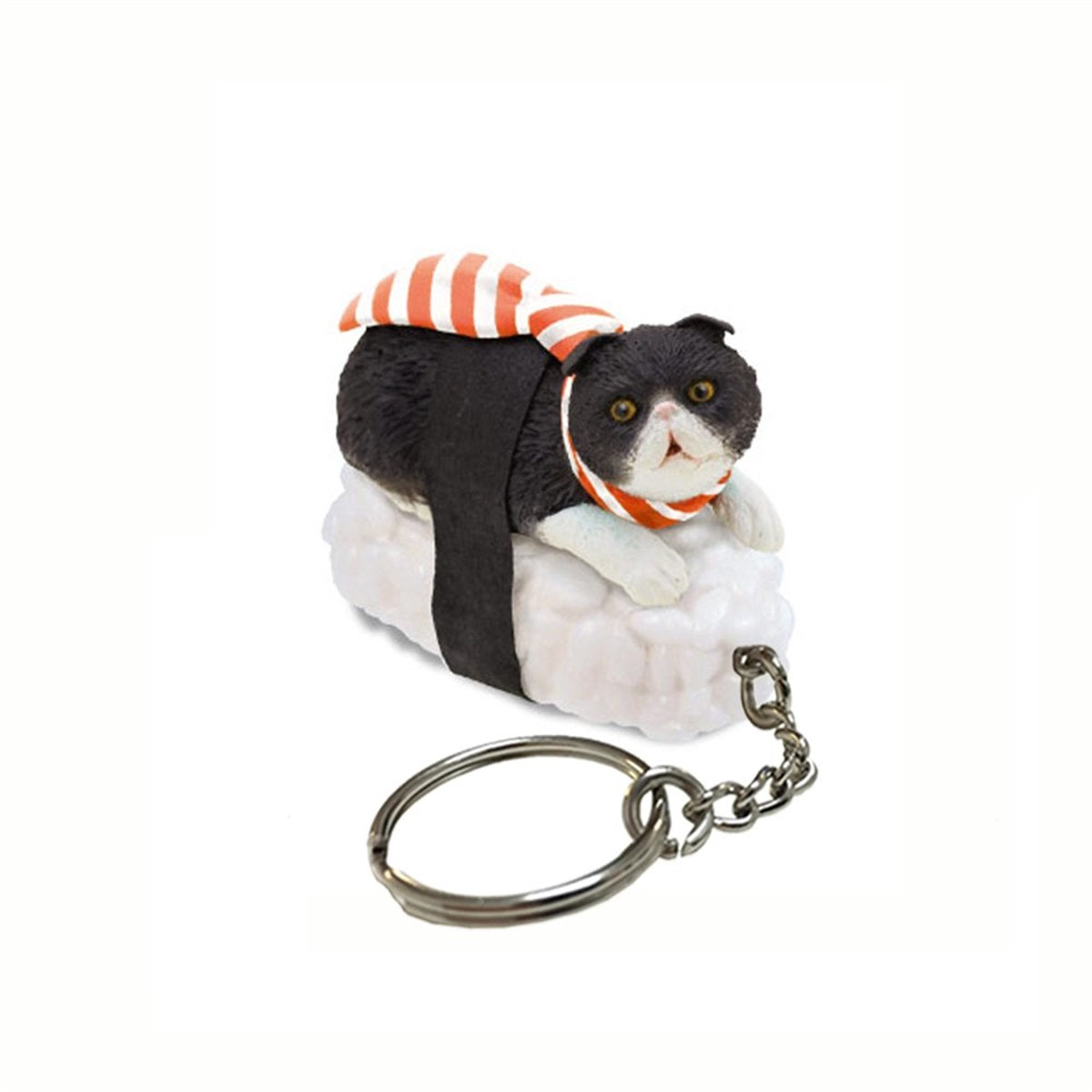 Sushi Cat Clever Idiots Nekozushi Keychain - Blind Box Includes 1 of 5 Collectable Figurines - Features a Detachable Keyring (Version 1) - Single Pack