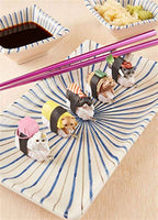 Sushi Cat Clever Idiots Nekozushi Keychain - Blind Box Includes 1 of 5 Collectable Figurines - Features a Detachable Keyring (Version 1) - Single Pack