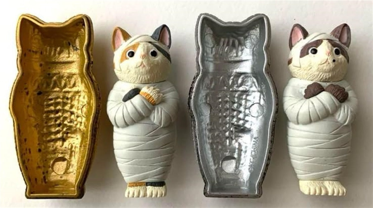 Kitan Club Mummy Cat Figure Blind Box - 1 of 5 Collectable Mini Figurines - Fun, Versatile Decoration - Single Pack