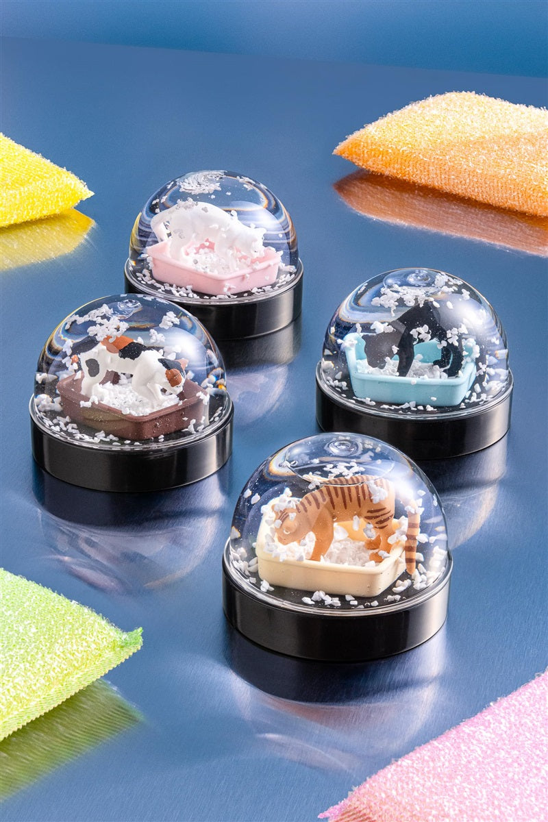 Kitan Club Cat Litter Snow Globe Blind Box – Authentic Japanese Collectible Miniature for Desk or Shelf Decor (1 of 4 Designs, Ages 15+, Not a Toy) - Single Pack