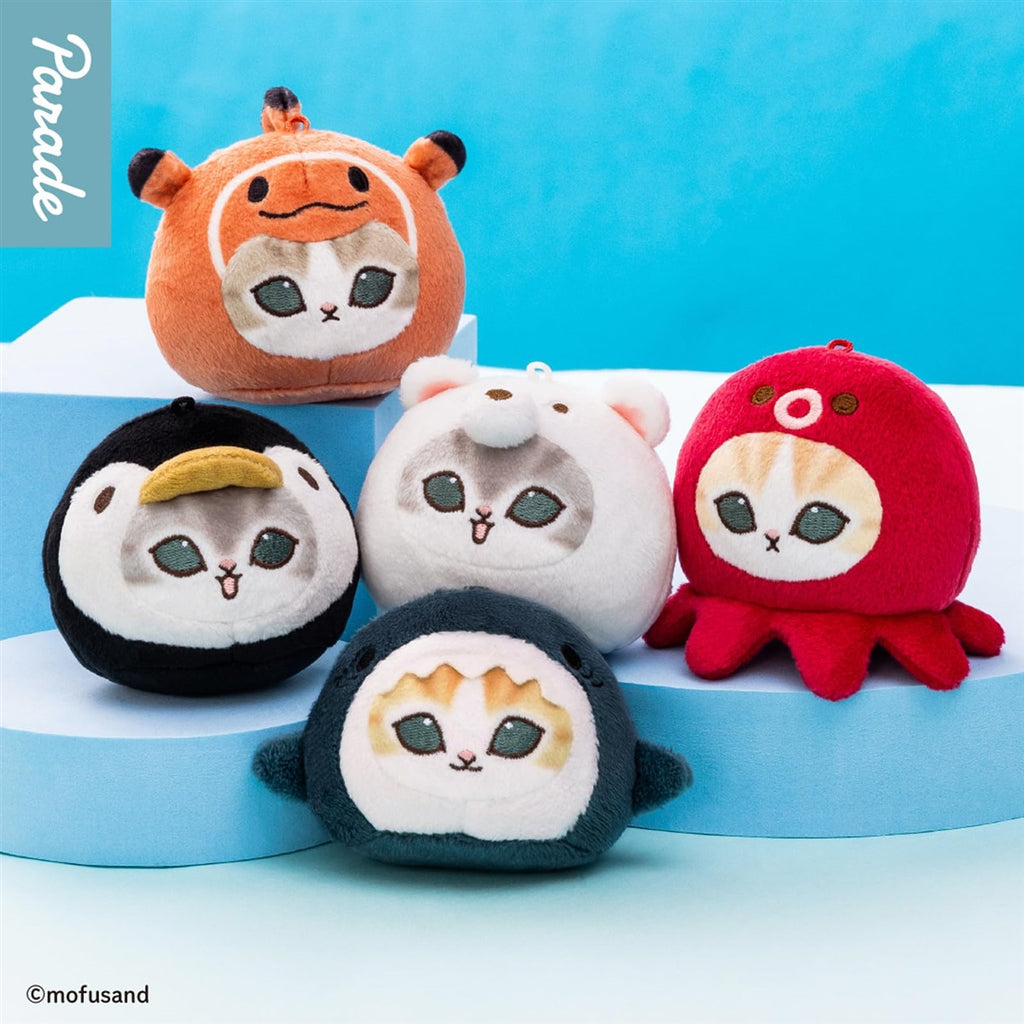 mofusand Marine Life Meow Face Plush Blind Box – 5 Variations (Receive 1 Random), Kawaii Cat Collectible Plush Keychain for Adults & Pop Culture Fans - Single Pack