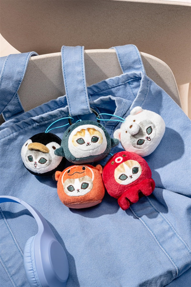 mofusand Marine Life Meow Face Plush Blind Box – 5 Variations (Receive 1 Random), Kawaii Cat Collectible Plush Keychain for Adults & Pop Culture Fans - Single Pack