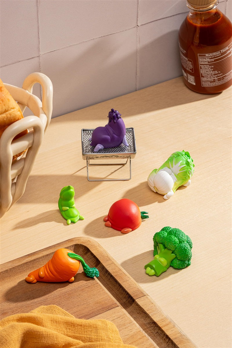 Qualia Tokyo Lazy Veggies Blind Box Figures -Blind Box Includes 1 of 6 Collectable Figurines – for Ages 15+ – Authentic Japanese Figure for Kitchen or Shelf Décor - Single Pack