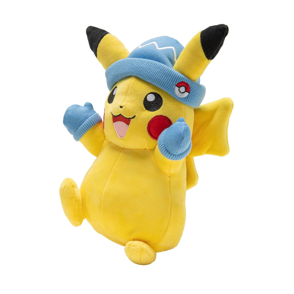 Pokémon 8" Pikachu Holiday Christmas Plush with Santa Hat & Mittens Accessory
