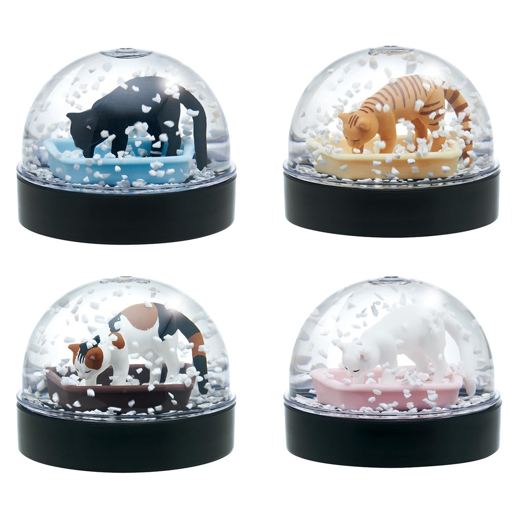 Kitan Club Cat Litter Snow Globe Blind Box – Authentic Japanese Collectible Miniature for Desk or Shelf Decor (1 of 4 Designs, Ages 15+, Not a Toy) - Single Pack