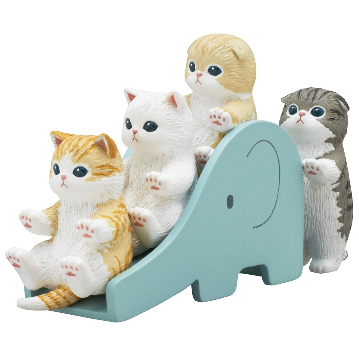 Mofusand Cats on Slide Blind Box Collectible Figure, 1 Random Figure per Box, 4 Styles to Collect, Cute Cat Mini Display Toy for Adults - Single Pack