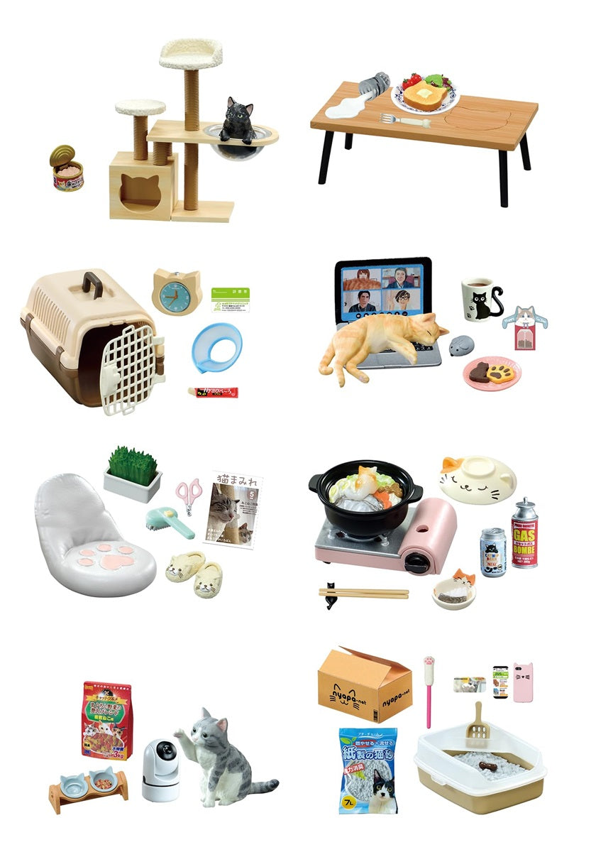 Re-Ment- Life with Cats Blind Box- Includes 1 of 8 Collectible Mini Figurines - Fun and Versatile Decoration - Single Pack