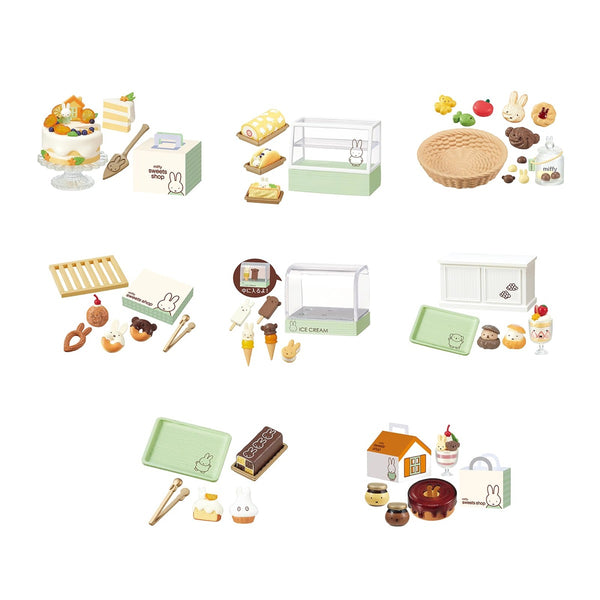 Re-Ment Miffy Sweets Shop Blind Box Miniature Figure – Dessert Shop Collection (1 Random Design, 1 of 8) - Single Pack