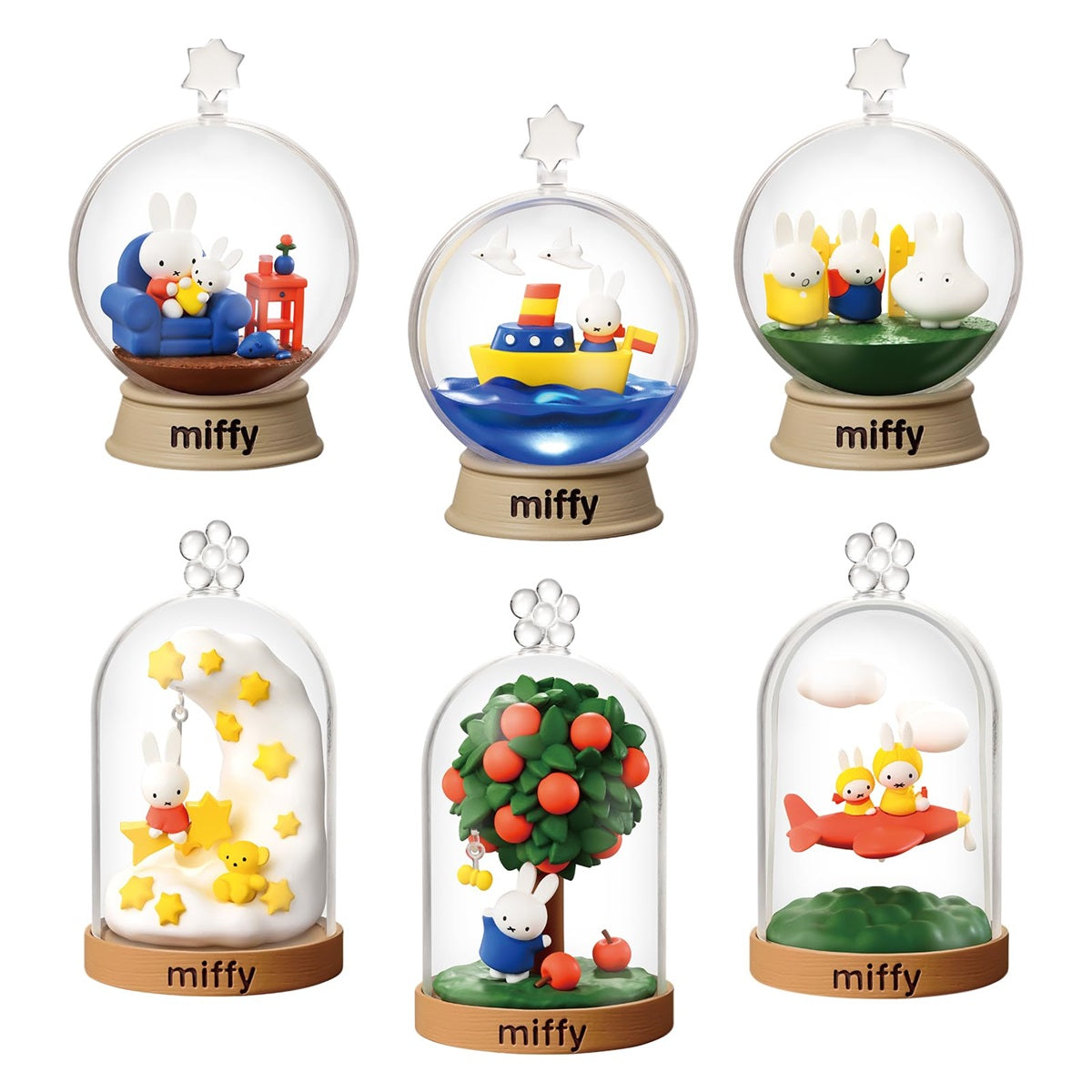 Re-Ment Miffy Terrarium Blind Box-Trading Figure- 1 Random Variation (1 of 6 Styles), Official Miffy Collectible Display Accessory - Single Pack