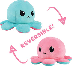 TeeTurtle BIG Reversible Octopus Plushie: Pink and Aqua