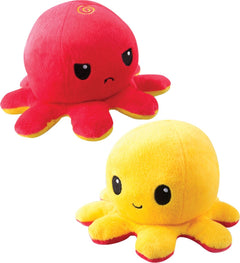 Reversible Octopus Plushie Red And Yellow