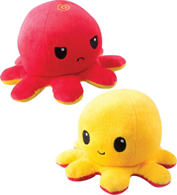 Reversible Octopus Plushie Red And Yellow