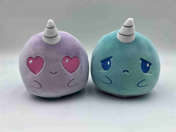Plushiverse Reversible Plushie 4In - Narwhal [Love + Sad] [Purple + Blue]