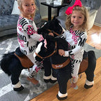 PonyCycle Official 2019 New U Series Ride on Horse Toy Plush Walking Animal Black Horse Small Size for Age 3-5