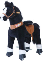PonyCycle Official 2019 New U Series Ride on Horse Toy Plush Walking Animal Black Horse Small Size for Age 3-5