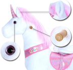 PonyCycle Official 2019 New U402 U Series Ride on Horse Toy Plush Walking Animal Pink Unicorn - Medium Size for Age 4-8
