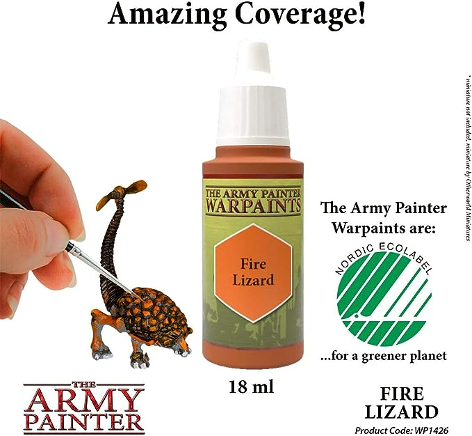 The Army Painter Warpaint Fire Lizard Non Toxic Acrylic Paints 18ml WP1426