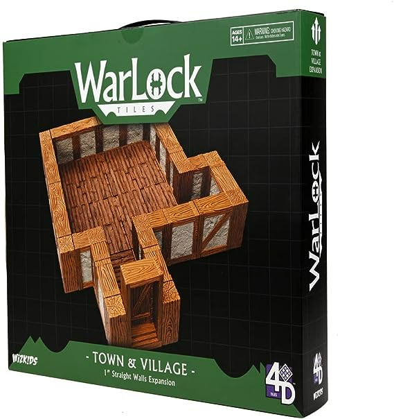 WizKids Dungeons & Dragons Warlock Tiles Expansion Pack 1 in Town & Village Straight Walls WZK-16531