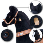 PonyCycle Official 2019 New U Series Ride on Horse Toy Plush Walking Animal Black Horse Small Size for Age 3-5
