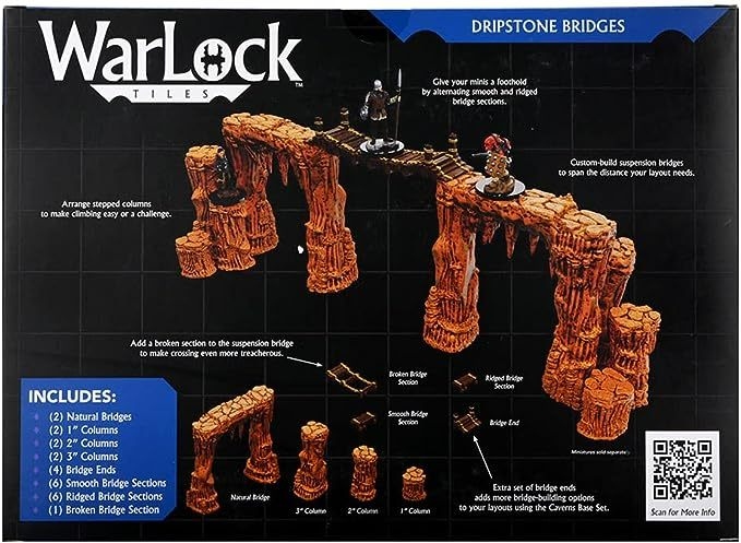 Dungeons & Dragons Wizkids WarLock Tiles Accessory Dripstone Bridges WZK-16548