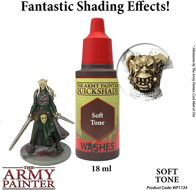 The Army Painter Quickshade Soft Tone Non Toxic Wash 18ml Paint WP1134
