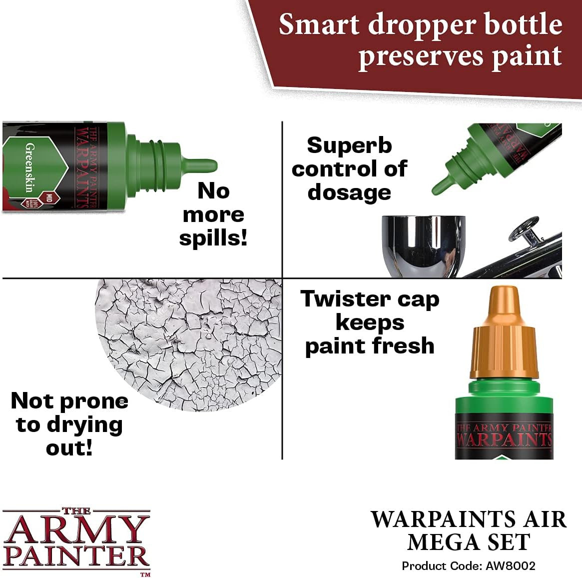 The Army Painter Warpaints Air Mega Set Non Toxic Paint Set AW8002