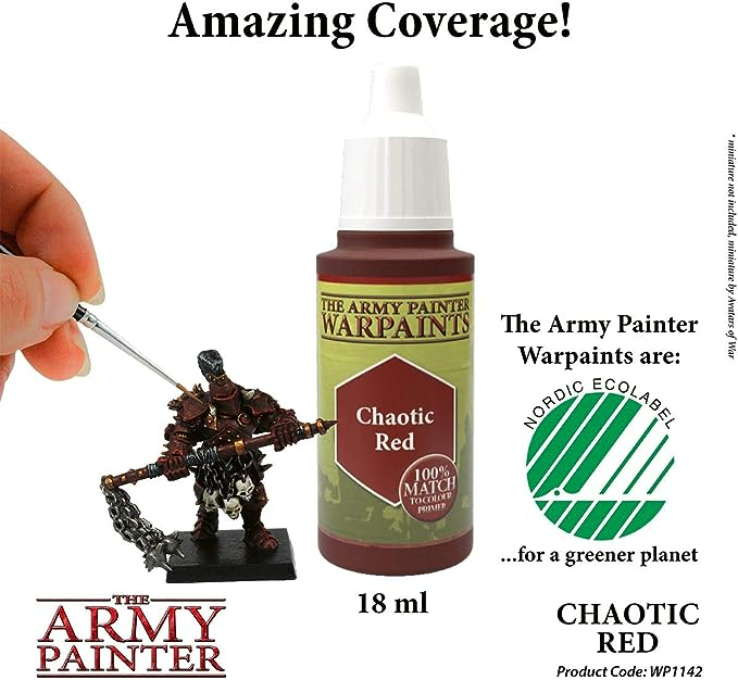The Army Painter Warpaint Chaotic Red Non Toxic Acrylic Paint 18ml WP1142