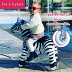 PonyCycle Official New Updated 2021 Edition Ride on Horse Toy Plush Walking Animal Zebra - Small Size for (Age 3-5)