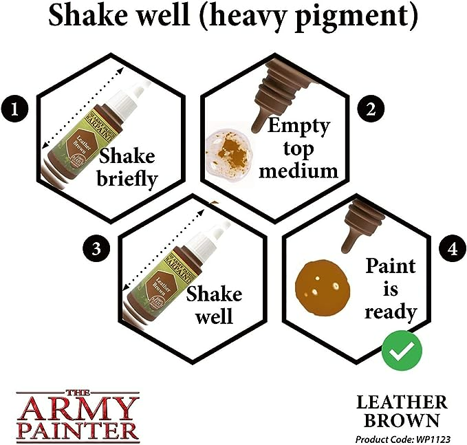 The Army Painter Warpaint Leather Brown Non Toxic Acrylic Paints 18ml WP1123