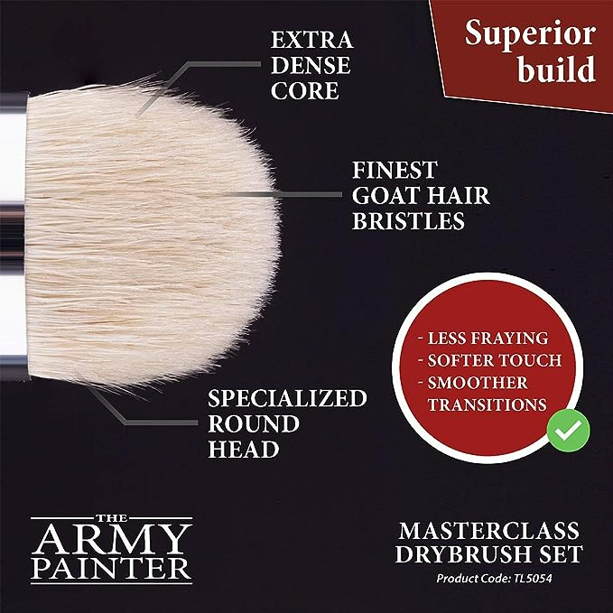 The Army Painter Masterclass Drybrush Set in 3 Sizes TL5054