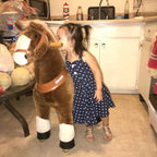 PonyCycle Official 2019 New U Series Ride on Horse Toy Plush Walking Animal Brown Horse Small Size for Age 3-5