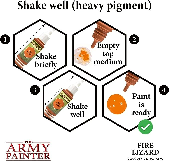 The Army Painter Warpaint Fire Lizard Non Toxic Acrylic Paints 18ml WP1426