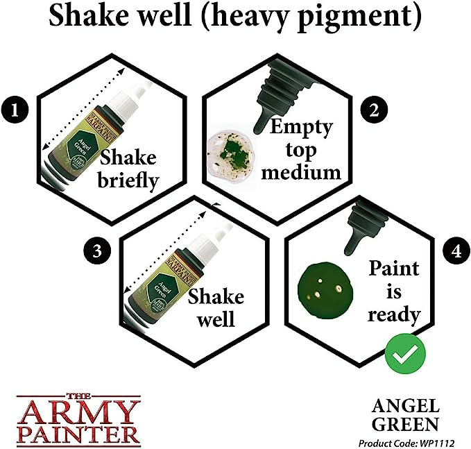 The Army Painter Warpaint Angel Green Non Toxic Acrylic Paints 18ml WP1112
