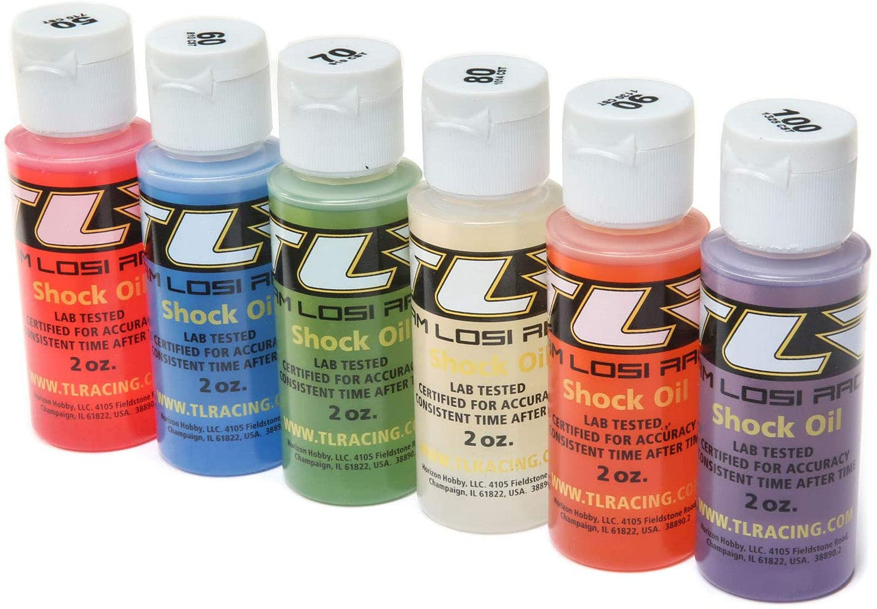 TEAM LOSI RACING Shock Oil, 6Pk, 50, 60, 70, 80, 90, 100, 2oz, TLR74021