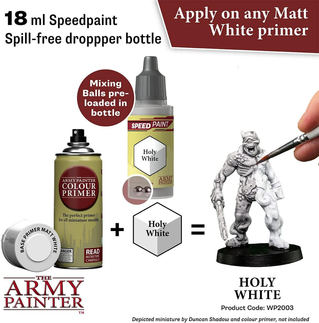 The Army Painter SpeedPaint 2.0 Holy White Non Toxic Acrylic Paint 18ml WP2003