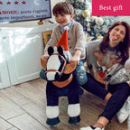 PonyCycle Official New Updated 2021 Edition Ride on Horse Toy Plush Walking Animal Black with White Hoof and Realistic Sound Feature - Small Size for (Age 3-5)