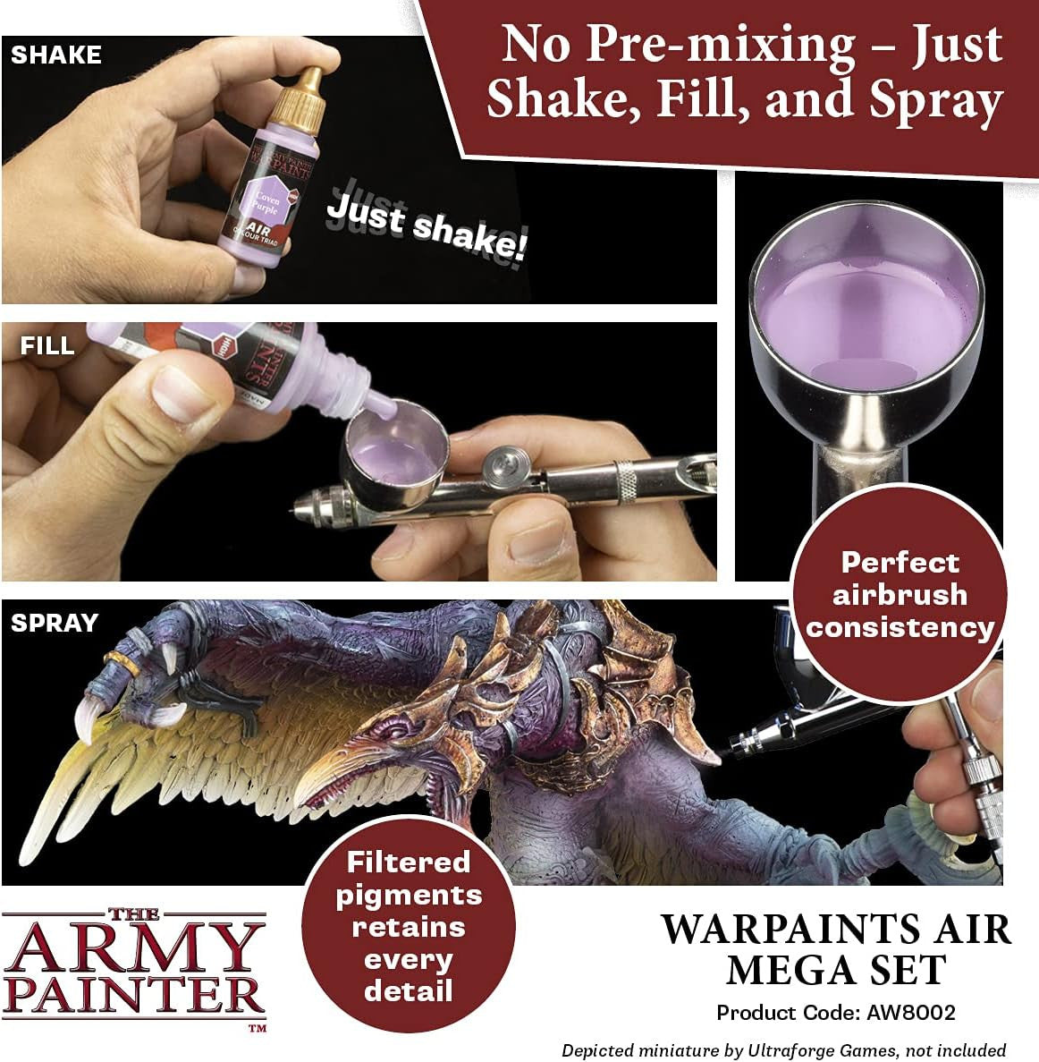 The Army Painter Warpaints Air Mega Set Non Toxic Paint Set AW8002