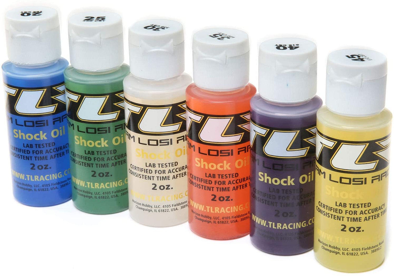 TEAM LOSI RACING Shock Oil, 6Pk, 20, 25, 30, 35, 40, 45, 2oz, TLR74020