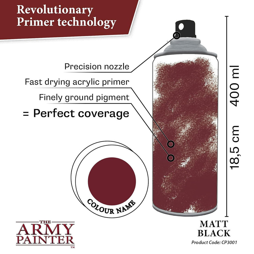 The Army Painter Color Base Primer Matt Black Spray 400ml CP3001