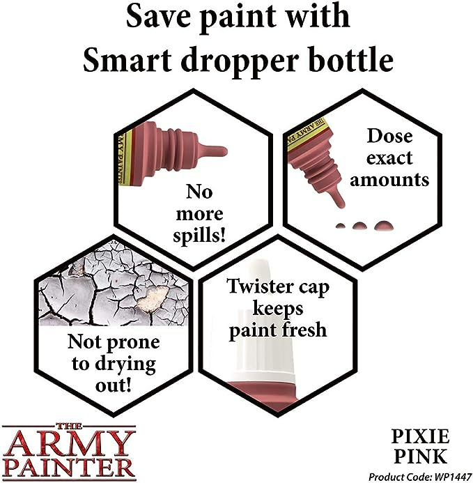 The Army Painter Warpaint Pixie Pink Non Toxic Acrylic Paints 18ml WP1447