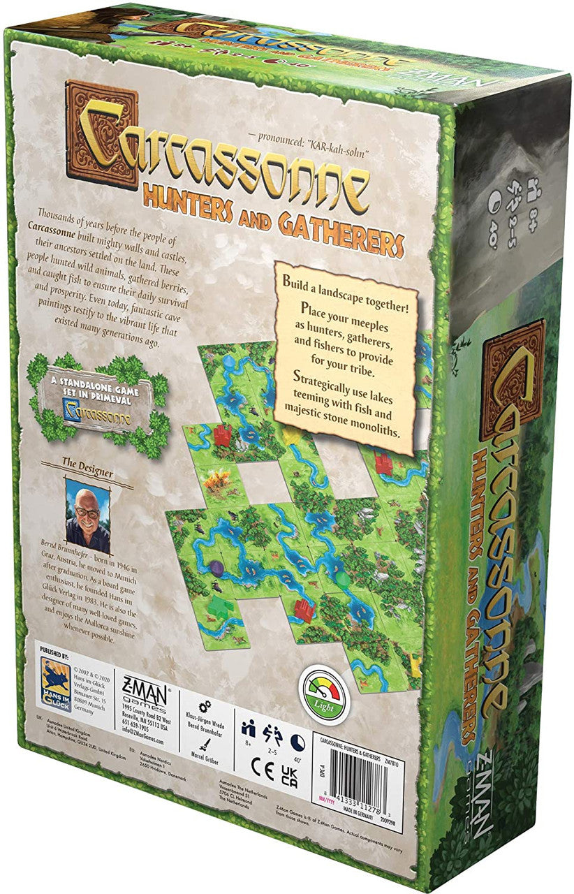 Asmodee Carcassonne Hunters & Gatherers Prehistoric Version of The Bestselling, Strategic Tile Laying Game ZM7869