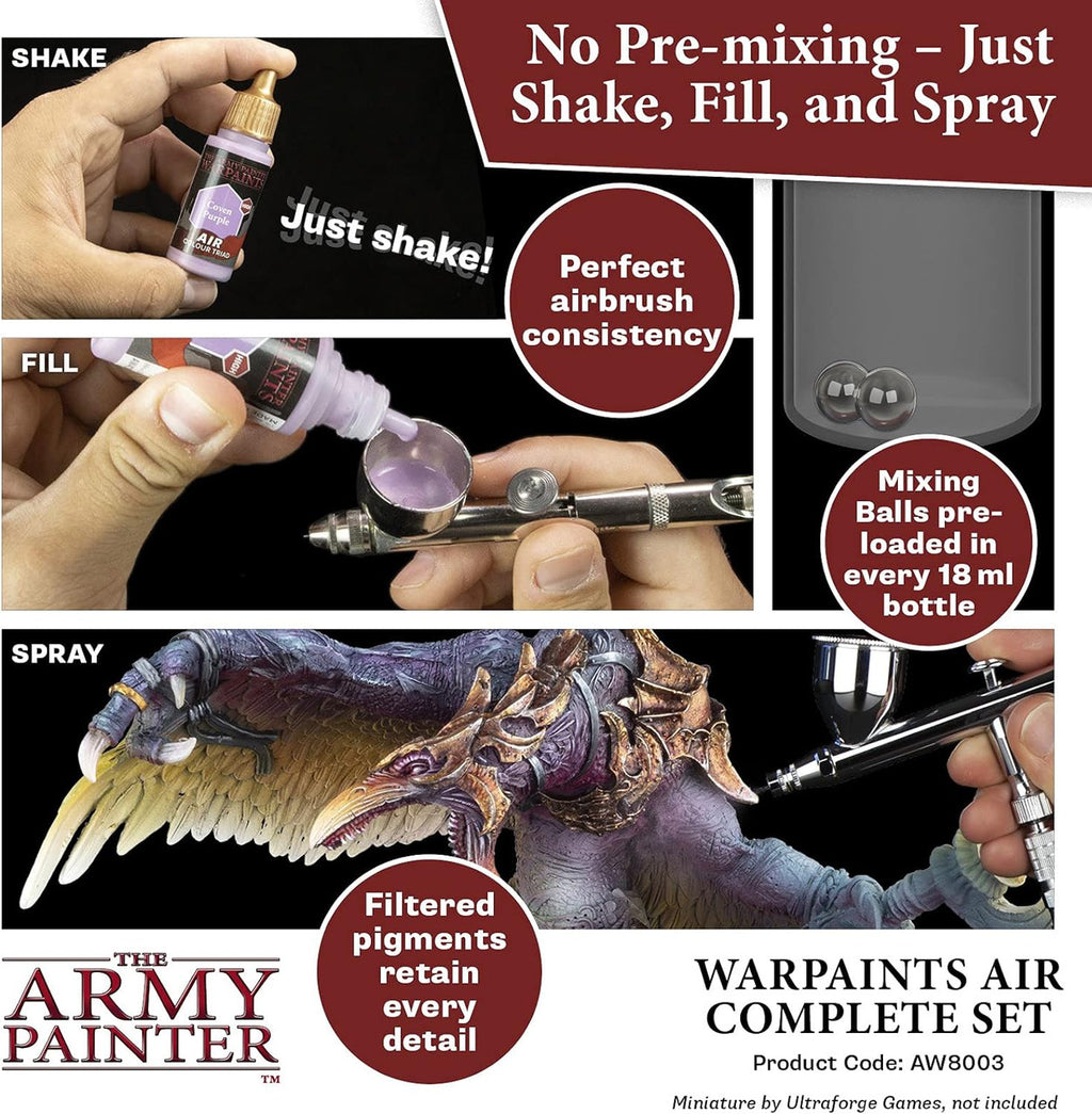 The Army Painter Warpaints Air Complete Set 126 Non Toxic Airbrush Paint Set AW8003