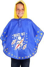 Floss & Rock Magic Color Change Poncho Girls and Boys Rain Jacket Blue