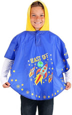 Floss & Rock Magic Color Change Poncho Girls and Boys Rain Jacket Blue