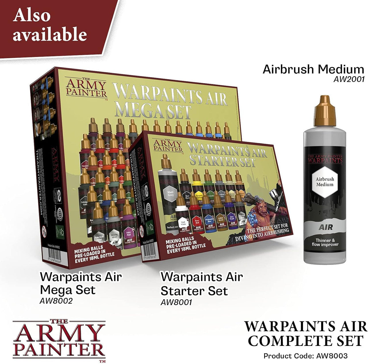 The Army Painter Warpaints Air Complete Set 126 Non Toxic Airbrush Paint Set AW8003